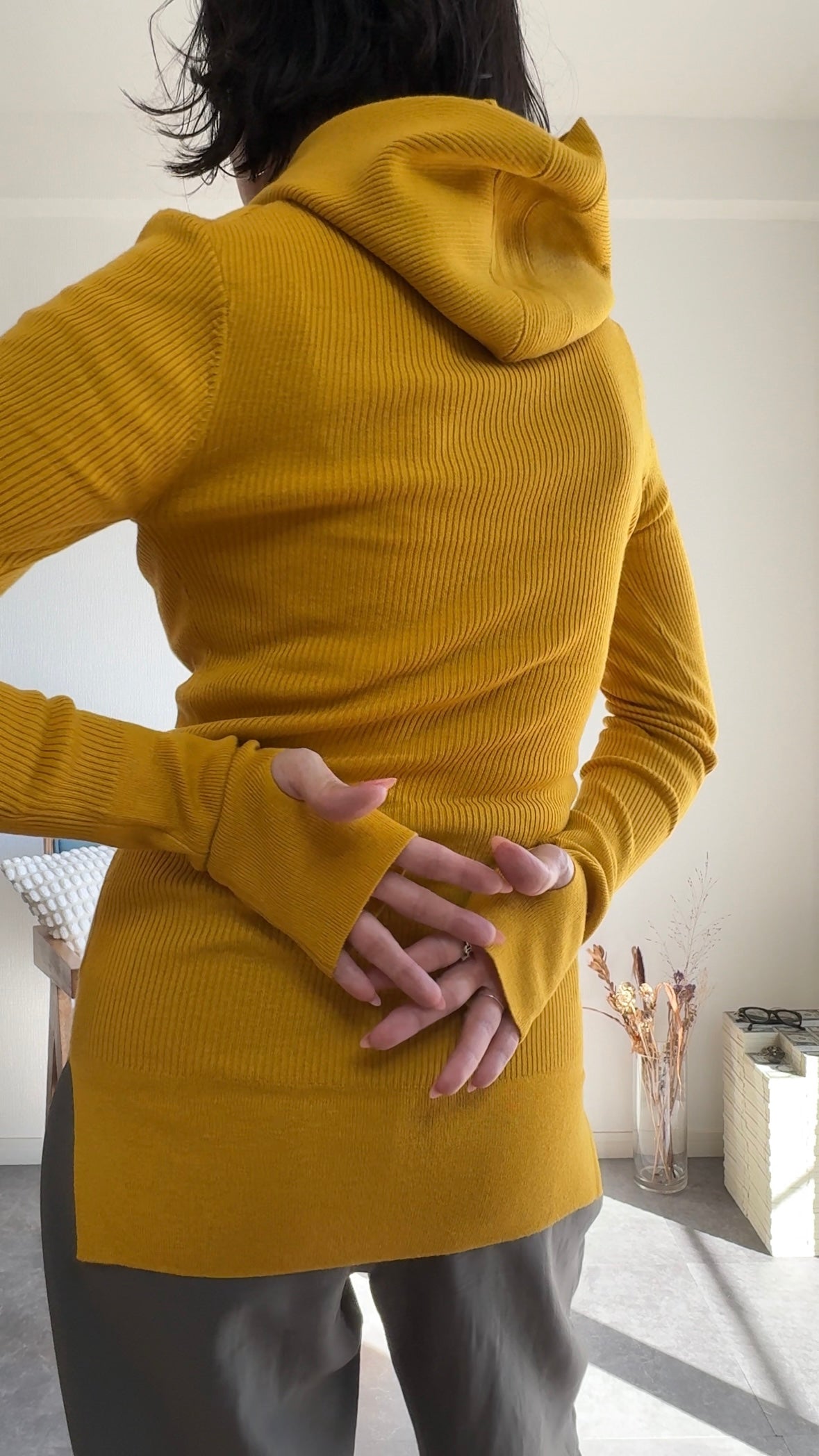 ウール混 定番リブフーディKNIT /A26517