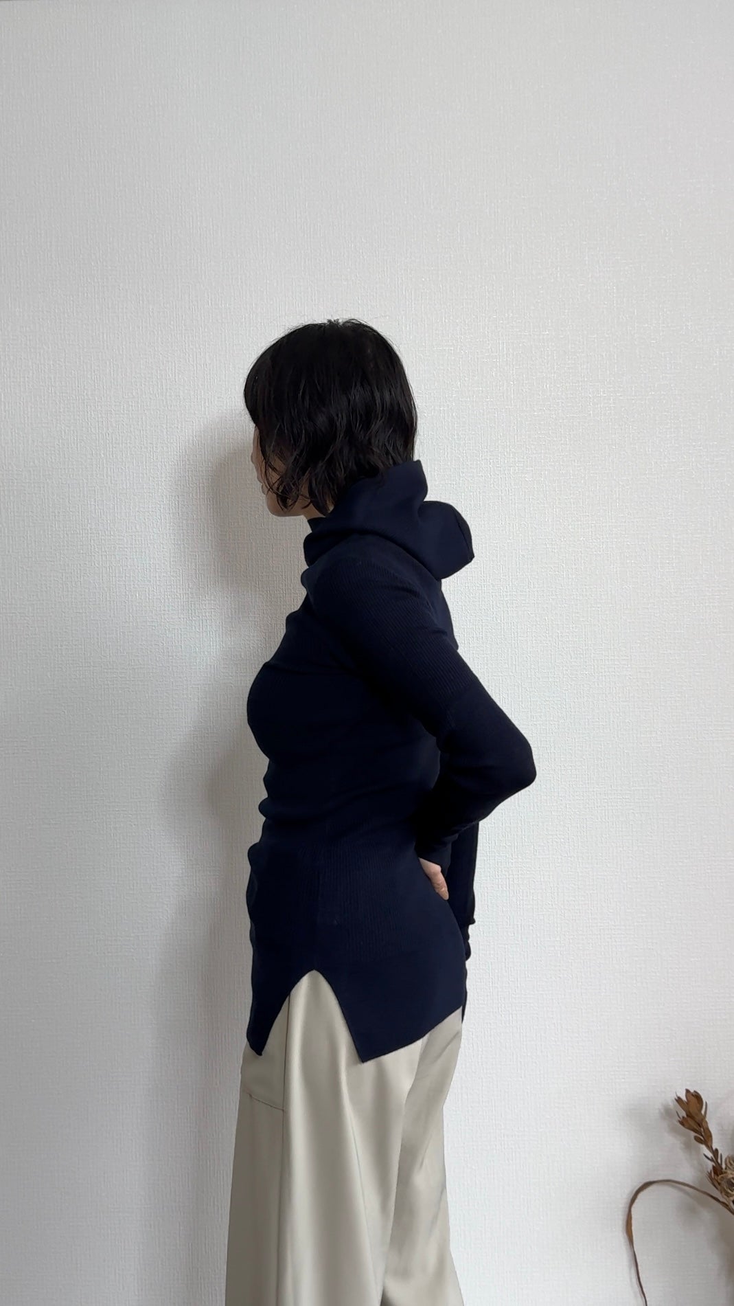 ウール混 定番リブフーディKNIT /A26517