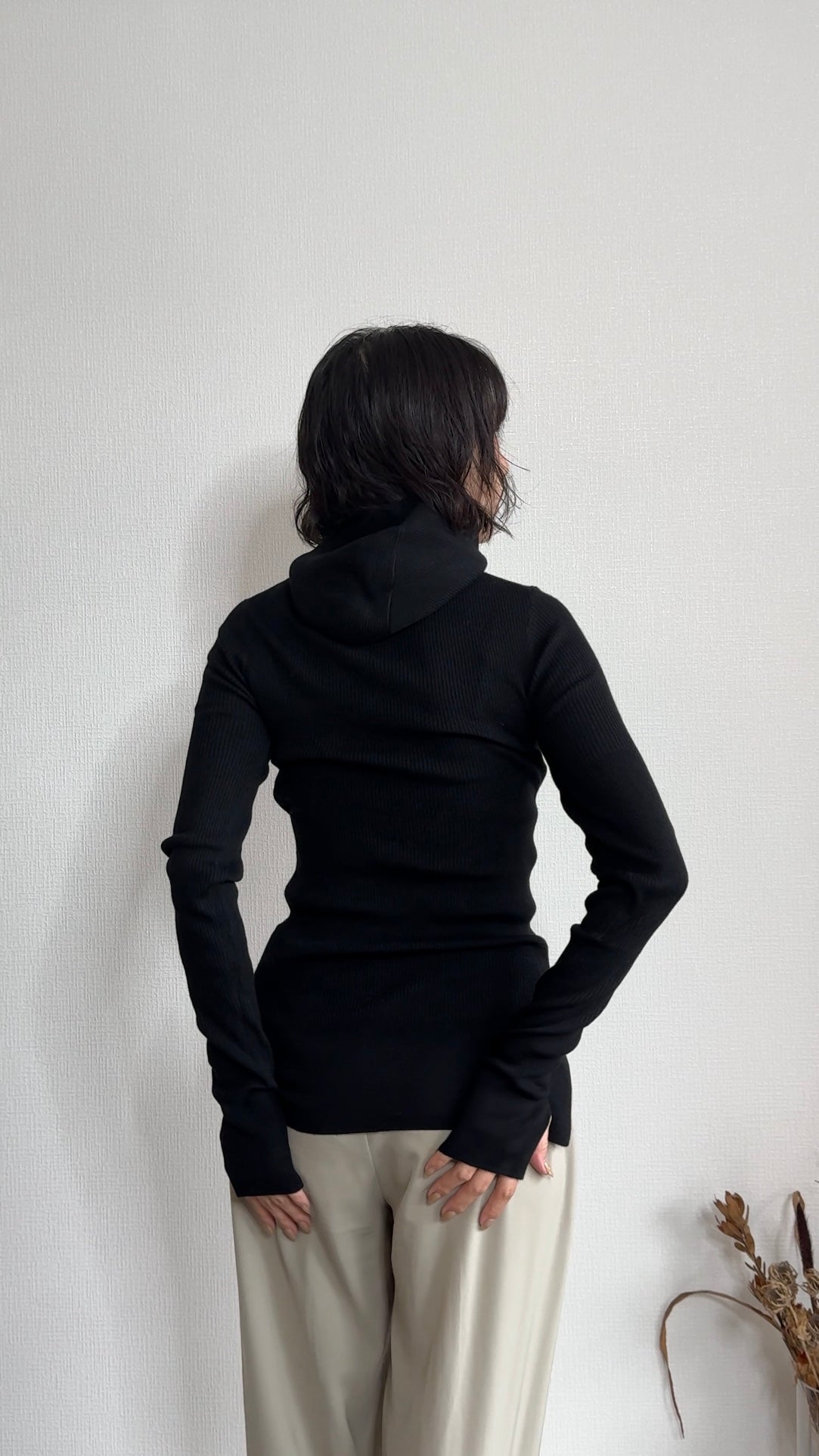 ウール混 定番リブフーディKNIT /A26517