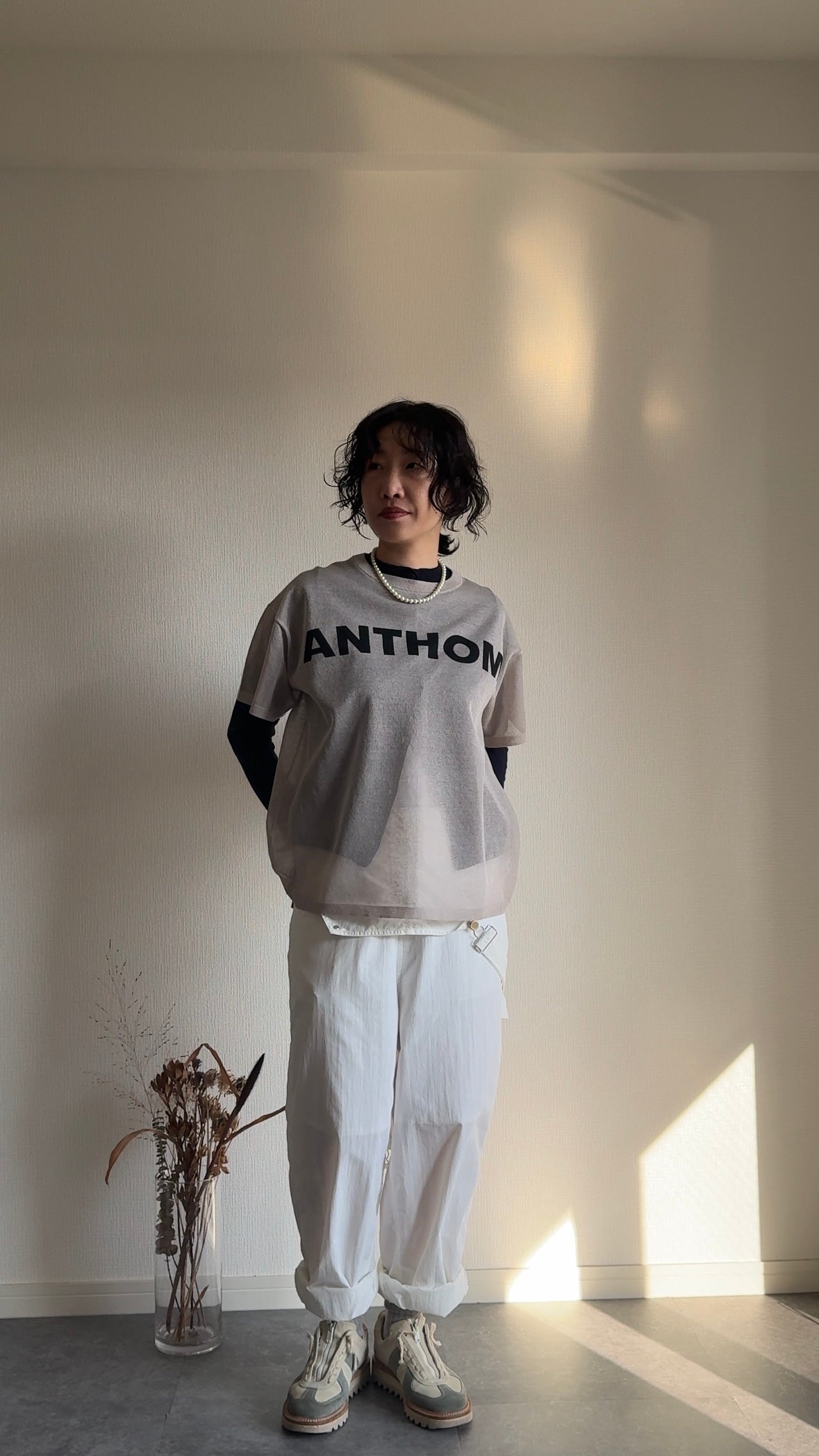 リネン プリント シアーKNIT-T/A31510