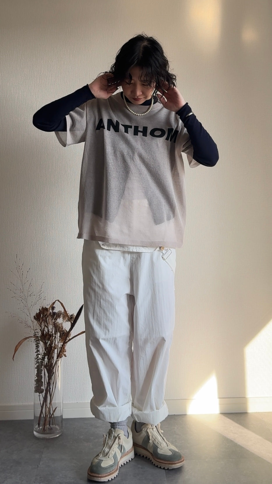 リネン プリント シアーKNIT-T/A31510