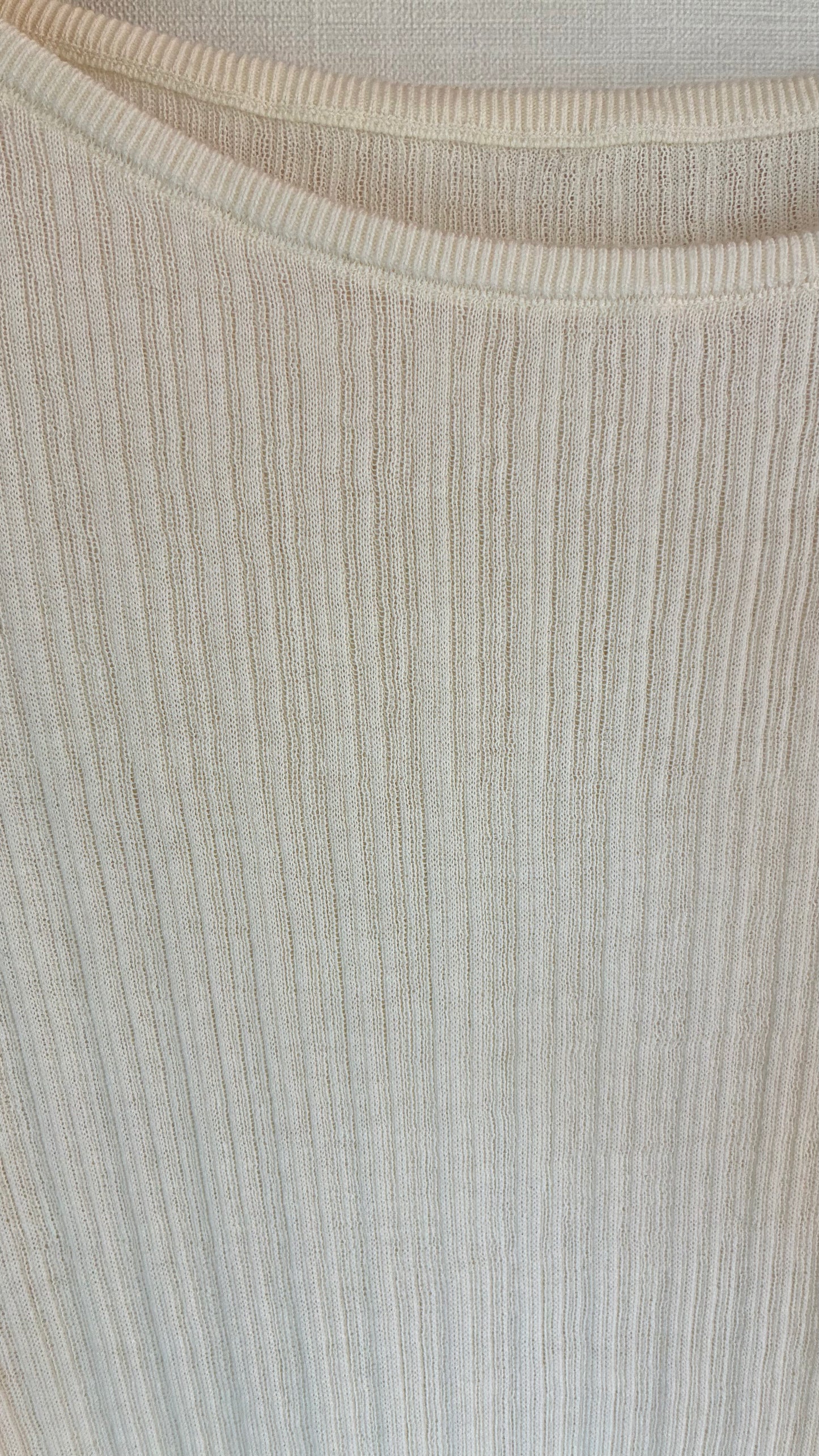 インド超長綿 マルチリブ配色TOPS/A32523