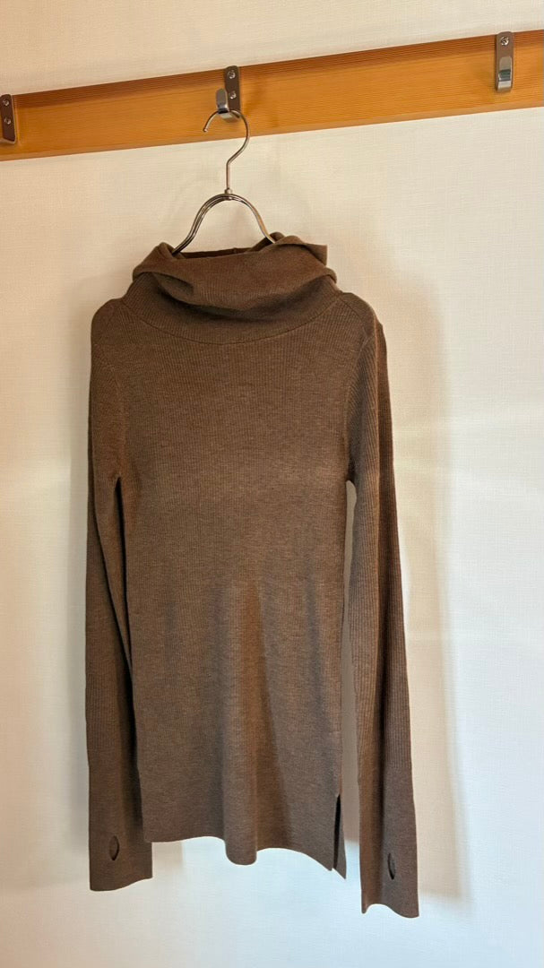 ウール混 定番リブフーディKNIT /A26517