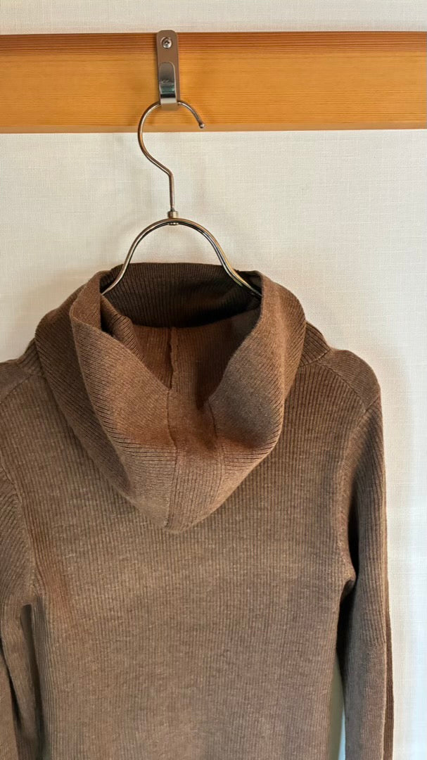ウール混 定番リブフーディKNIT /A26517