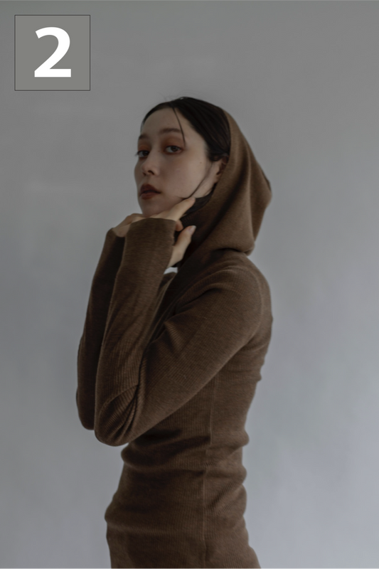 ウール混  定番リブフーディKNIT /A26517