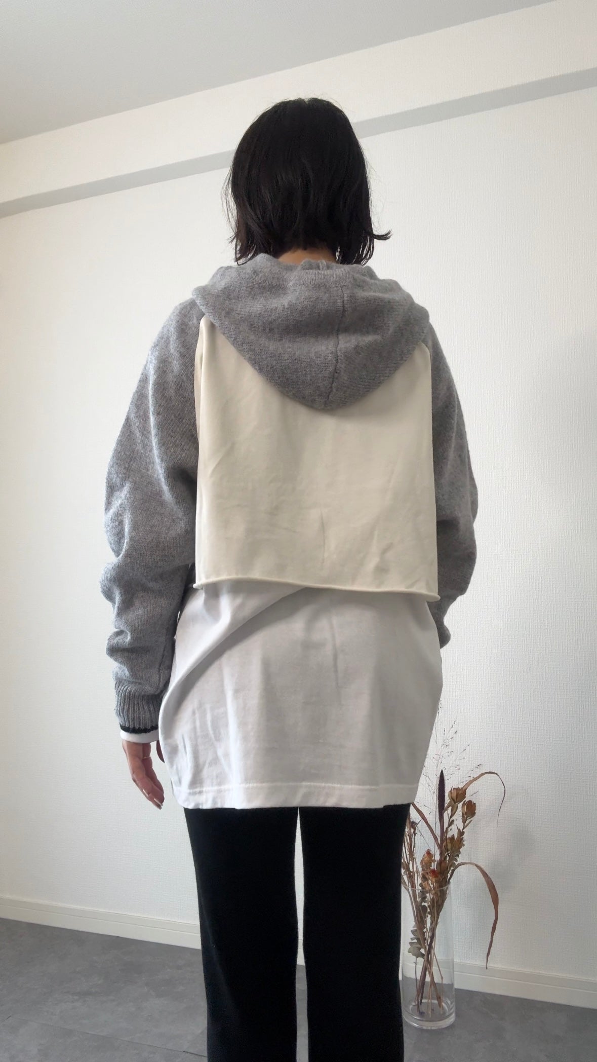 ウール　ドッキングフーディKNIT/A30522