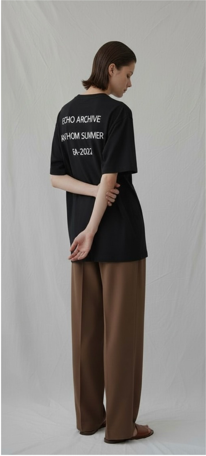 コーデゥラナイロン  掠れバックロゴTシャツ/A40584