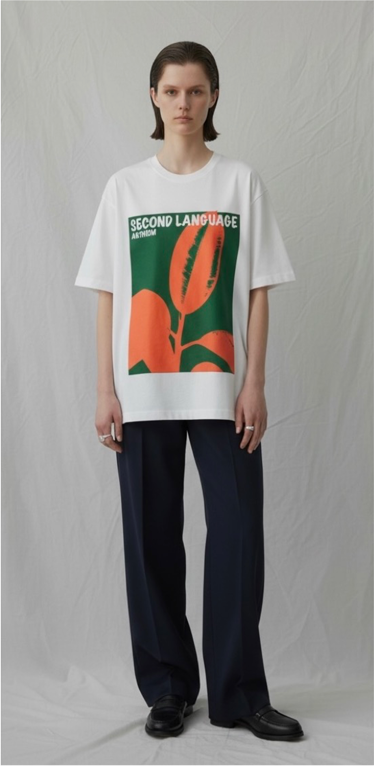 コーデゥラナイロン  リーフ柄Tシャツ/A40587