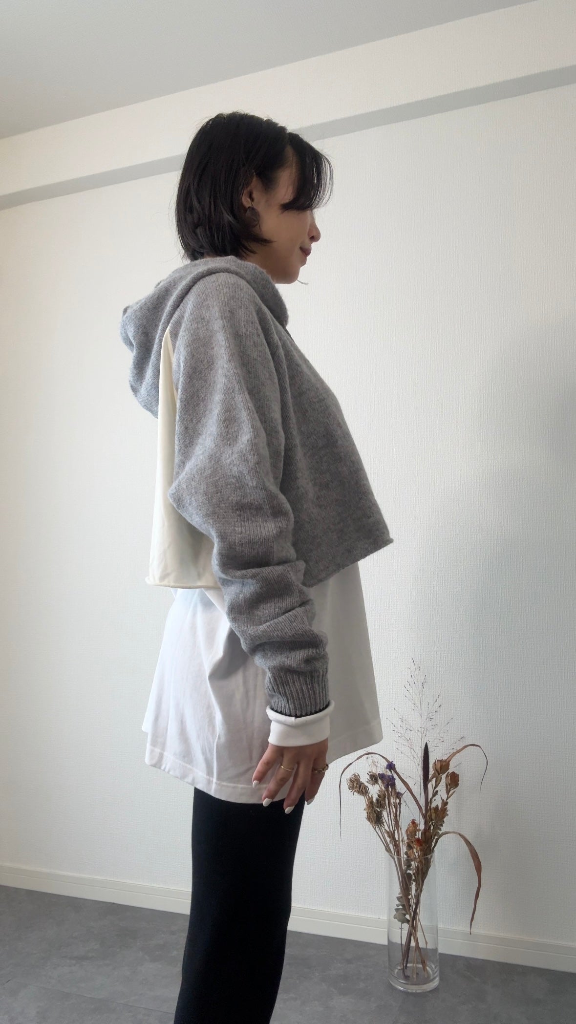 ウール　ドッキングフーディKNIT/A30522