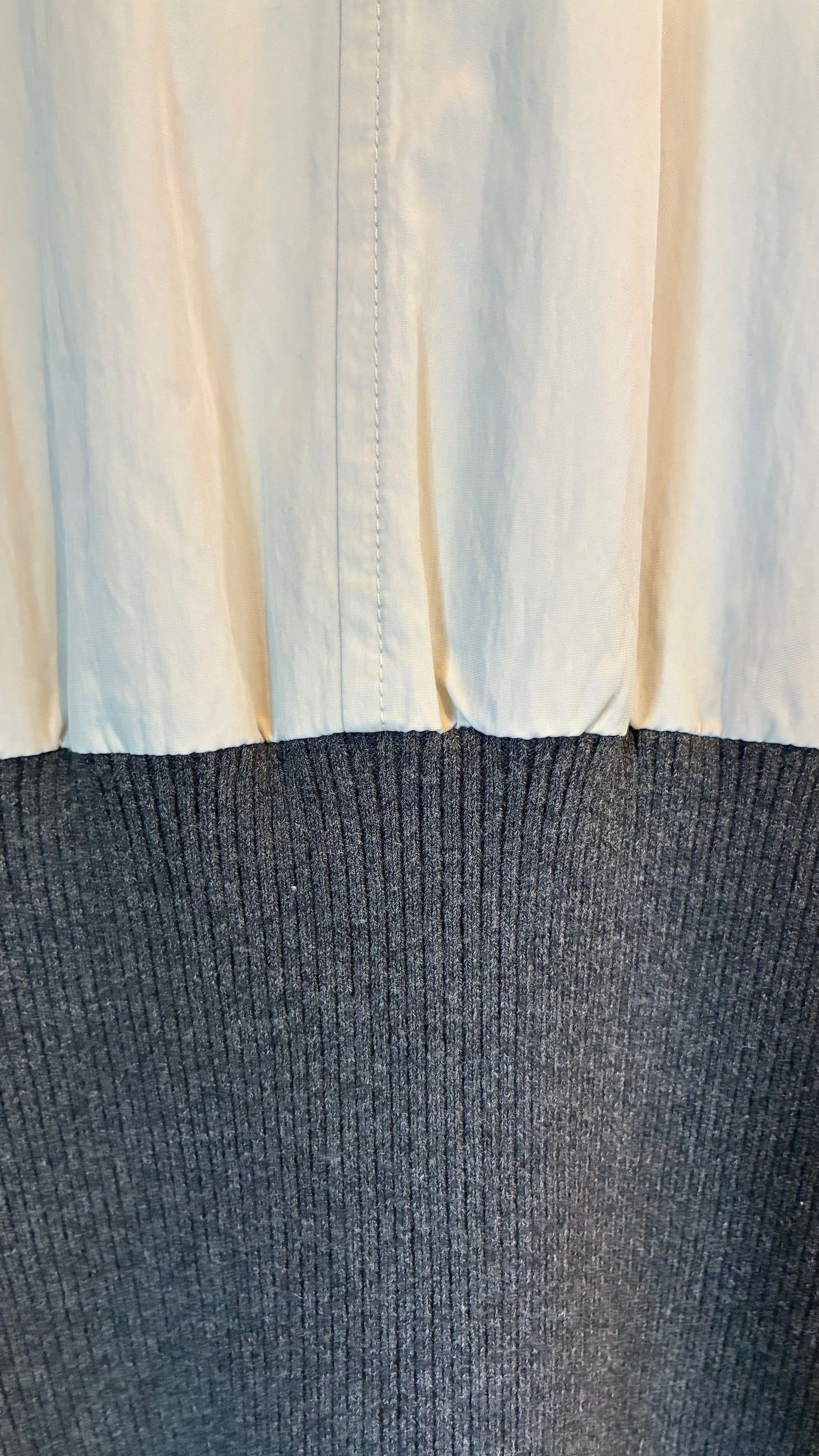 ナイロン混　リブKNITドッキングブラウス/A32560