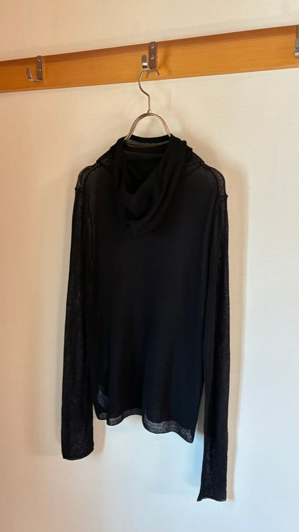 インド超長綿　鹿子編みフーディTOPS/A32527